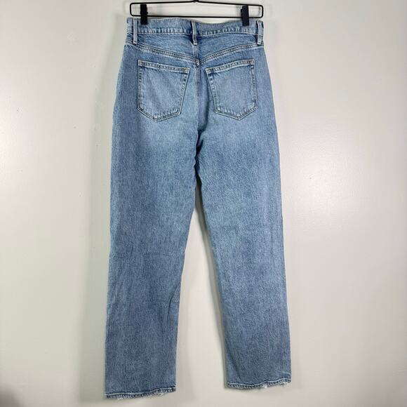 Loft Women's Blue Distressed High Rise Cotton The 90s Straight Jeans Size 26/2 - Picture 4 of 12